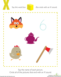 letter sounds x worksheet education com