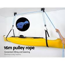 2x Kayak Hoist Bike Lift Pulley System Garage Ceiling Storage Rack Loading 59kg Buy Kayak Racks Trolleys 9350062081303