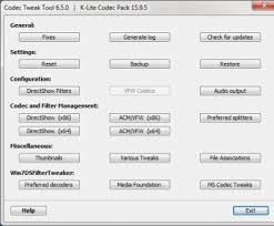 It also has various related additional tools in the form of tweaks and options to boost. K Lite Mega Codec Pack 13 8 Download Free Codectweaktool Exe