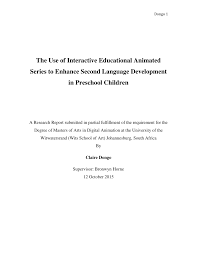 Pdf The Use Of Interactive Educational Animated Series To Enhance Second Language Development In Preschool Children