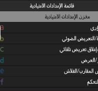 ‫قائمة الإعدادات الاعتيادية‬‎