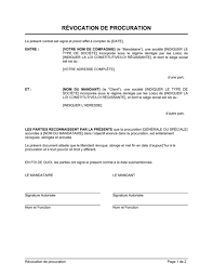 Revocation De Procuration Modeles Exemples Pdf Biztree Com