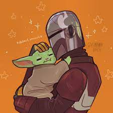 Helmet Smooches For Baby Yoda Starwars Mandalorian Babyyoda Fanart Art Star Wars Art Star Wars Memes Star Wars Fandom