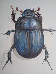 Scarabée Bleu, Peinture par Virginie Isfaoui | Artmajeur