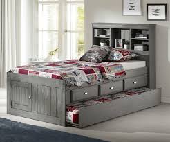 The pictures says how well you can design you children room in a cool way without wasting much. Charcoal Twin Bookcase Captains Bed W Trundle Kids Furniture