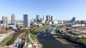 Columbus ohio skyline along the riverfront (2013). Columbus Skyline Drone Youtube