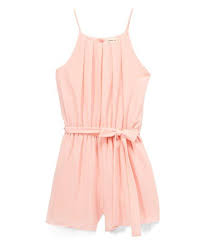 Monteau Girl Solid Blush Tie Waist Romper Girls Zulily Girls Rompers Rompers Girl Fashion