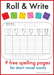 Roll Write For Short Vowel Words The Measured Mom Teaching Spelling Phonics Activities Free Phonics Activities