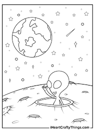 Four pages of fine motor ten frames activities; Alien Coloring Pages Updated 2021