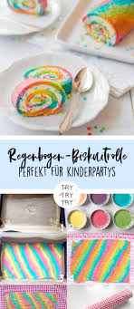 Regenbogen Biskuitrolle Rezept Geburtstagskuchenrezept Biskuitrolle Blechkuchen Rezepte