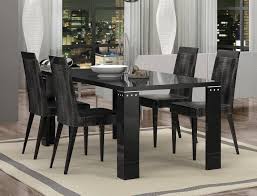 At Home Usa Armonia Diamond Black Lacquered Luxury Dining Table Set 5pcs Skuaddblta10 Skuaddblsd10 Set 5 Dining Table Black Luxury Dining Tables Luxury Dining