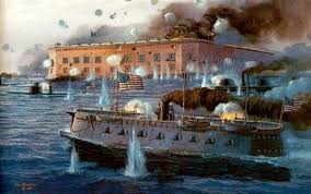 Attack On Fort Sumter April 7 1863 Union Ironclad Uss New Ironsides In The Foreground Civil War Artwork Civil War Navy Civil War Ship