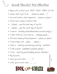 Good Hooks For Stories Pdf Google Drive Personal Narrative Writing Writing Hooks Third Grade Writing