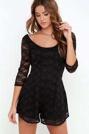 Billabong Sweet Fix Black Lace Romper Black Lace Romper Lace Romper Rompers Dressy