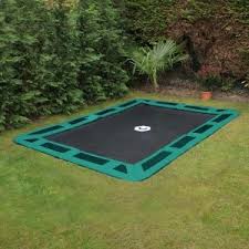 11ft x 8ft gray in ground trampoline