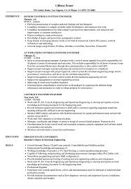 Controls Systems Engineer Resume Samples Velvet Jobs