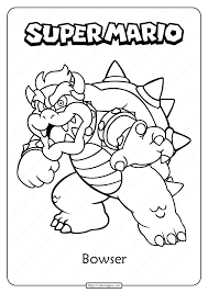 Any kid familiar with the game will identify it. Free Printable Super Mario Bowser Pdf Coloring Page Mario Coloring Pages Super Mario Coloring Pages Coloring Pages