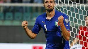 Giorgio chiellini of italy looks on during a training session at centro tecnico federale di coverciano on october 9, 2020 in florence, italy. Chiellini Scores All Three In Narrow Italy Win Over Azerbaijan Eurosport