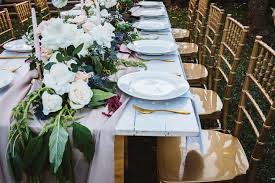 Gold Tiffany Chairs White Timber Tables South Coast Weddings South Coast Party Hire Party Hire Timber Table Table Settings