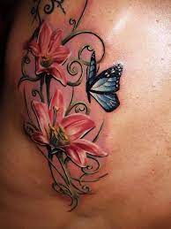 50 Butterfly Tattoos With Flowers For Women Nenuno Creative Blue Butterfly Tattoo Butterfly Tattoo Butterfly Tattoos For Women