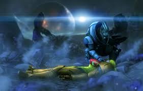 Background taken here link (edited by me). Wallpaper Mass Effect Garrus Vakarian Samus Aran Zero Suit Armor Metroid Power Suit Images For Desktop Section Rendering Download