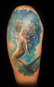 Looks so vivid and cool. Watercolor Style Mermaid Tattoo By Haylo By Haylo Tattoonow