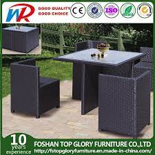 You can use this table and chairs set at indoor or outdoor. China Outdoor Rattan Cube Chair Dining Set With Square Table For Garden Tg 668 China Rattan Furniture Lving Room Wicker Sofa