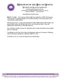 With justin theroux, sophia bush, pierce brosnan, gretchen mol. Statement Re False Positive Covid 19 Case March 19 2021 Mohawks Of The Bay Of Quinte
