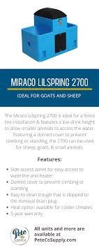 Miraco Lilspring 2700 Goat And Sheep Waterer Automatic Waterer Small Pets Goats
