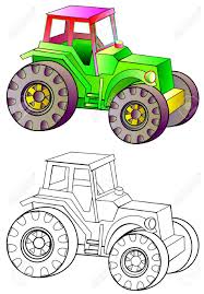 Un tracteur agricole (du latin trahere) est un véhicule automoteur, équipé de roues ou de chenilles, et qui remplit trois fonctions dans les travaux agricoles. Modele De Tracteur Colore Et Noir Et Blanc Image De Dessin Anime Clip Art Libres De Droits Vecteurs Et Illustration Image 67652146