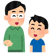 会話をする親子のイラスト（お父さん） | かわいいフリー素材集 いらすとや