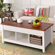 The reason is the hidden compartment and lower shelf designed to offer. Ktaxon End Table Lift Top Coffee Table Modern Furniture Hidden Compartment And Lift Tabletop Brown White Walmart Com Walmart Com