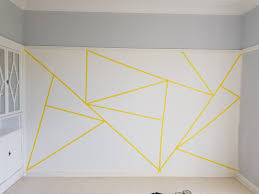 Grey geometric wall painting ideas. Pai Play Geometric Bedroom Wall Paint