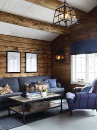 All Blue In The Mountains Modern Cabin Interior Cabin Interior Design Log Home Interior