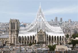 Toute l'actualité de ce monument, trésor du patrimoine français, qui a subi un terrible incendie le 15 avril 2019, les campagnes de dons pour la reconstruire, le projet d'architecture, l'impact sur le tourisme. Notre Dame Cathedral Renewal Concept Paris E Architect