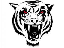 Black And White Roaring Tiger S Head With Red Eyes Tattoo Tattoo Pm Tribal Tiger Tattoo Tiger Head Tattoo Tribal Tiger