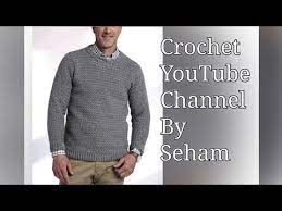 كروشيه بلوفر رجالي مع شرح جميع المقاسات men s crochet pullover with all sizes قناة كروشية يوتيوب yout long sleeve tshirt men men sweater mens long sleeve