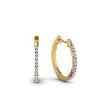 Bloomingdale's diamond inside out huggie hoop earrings in 14k white gold, 0.25 ct. Diamond Huggie Earring In 14k Yellow Gold Fascinating Diamonds