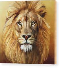 lion wood print by ellens art lion painting lion painting acrylic lion art