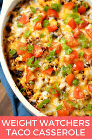 Cut casserole into 6 equal pieces; Weight Watchers Friendly Taco Casserole Recipe 1 Smart Point Freestyle Slap Dash Mom