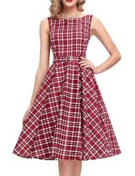 1950s Swing Dresses 50s Swing Dress Vintage Swing Dress Plaid Dress Vintage Vintage Dresses