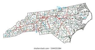 There are three geographic regions in this state: North Carolina Road Highway Map Vector Stock Vector Royalty Free 1544531384