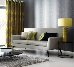 Living Room Decor Ideas Gray Shaggy Rug Mustard Green Accents Lamp Curtains Gray Sofa Living Room Decor Gray Living Room Grey Living Room Designs