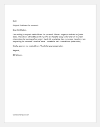Reason for your leave ; Not Feeling Well Letters To Boss Word Excel Templates
