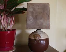 Small Rustic Table Lamp With Square Shade Etsy Rustic Table Lamps Rustic Table Square Shades