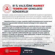 İçişleri bakanlığı, valiliklere 'kademeli normalleşme tedbirleri' konulu genelge gönderdi. Tc Icisleri Bakanligi Maske Mesafe Temizlik On Twitter 81 Il Valiligine Market Tedbirleri Genelgesi Gonderildi Https T Co Pphswyfy5a