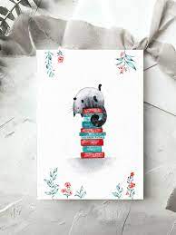 Cat Postcard Cat Print Cat Lover Gift Watercolor Printable Etsy Cute Easy Animal Drawings Watercolor Printable Card Art