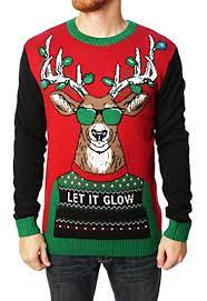 Light Up Ugly Christmas Sweater The Ugly Christmas Sweater Kit Men S Let It Glow Light Up Amazon In Clothing Accessories