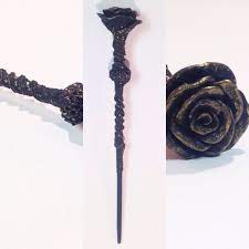 Harry Potter Inspired Wand Rose Custom Unique Magic Wands Polymer Clay Crafts Diy Clay Crafts
