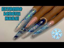 Finger long women nail acrylic fashion color acrylic powder men pijama winter acrilic nails white yichen monomer liquid soft pink acrylic powder metcal nails glitter. Extreme Length Acrylic Nails Winter Nails Youtube